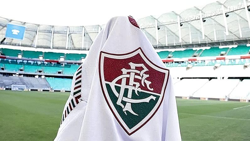 Fluminense em campo na Arena Fonte Nova durante partida da Copa do Brasil contra o Bahia (Foto: Reprodução)