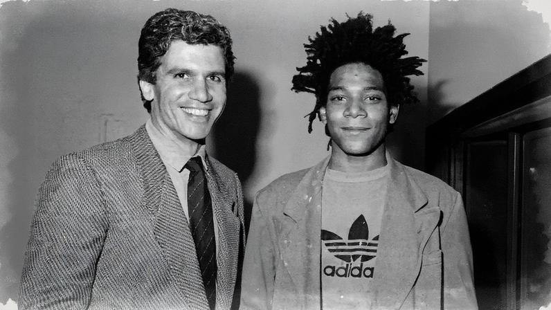 Jean-Michael Basquiat e Keith Haring posam juntos no Whitney Museum of American Art, em Manhattan, Nova York (Foto: Reprodução)