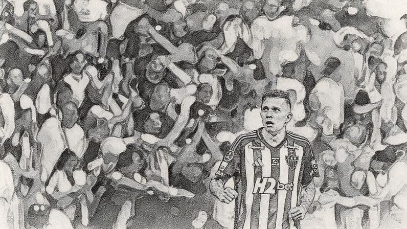 Bernard marcou o gol que garantiu a classificação do Atlético-MG à semifinal da Copa Sul-Americana (Foto: Reprodução)