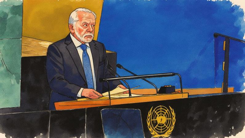 Presidente do Brasil, Luiz Inácio Lula da Silva, fala aos delegados durante reunião sobre a solução de dois Estados entre Israel e palestinos na sede da ONU, em Nova York (Foto: Reprodução)