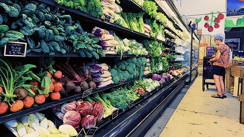 Vegetais expostos em uma loja de produtos alimentícios em Delray Beach, Florida (Foto: Reprodução)