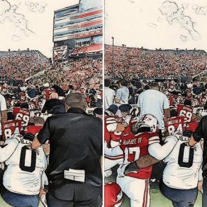 Times se unem em oração após jogo de futebol americano em homenagem a Jesus