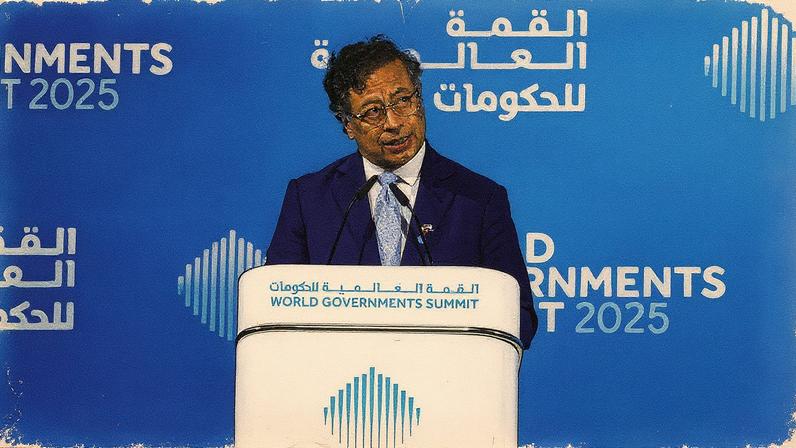 Presidente da Colômbia, Gustavo Petro, em evento público (Foto: Reprodução)