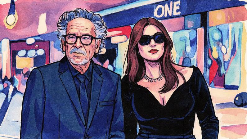 Tim Burton e Monica Bellucci posam juntos no Festival de San Sebastián, na Espanha (Foto: Reprodução)