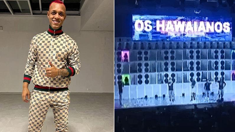 Integrante do grupo Os Hawaianos foi detido e liberado após ação da Core; vídeo mostra ele ferido e algemado (Foto: Reprodução)