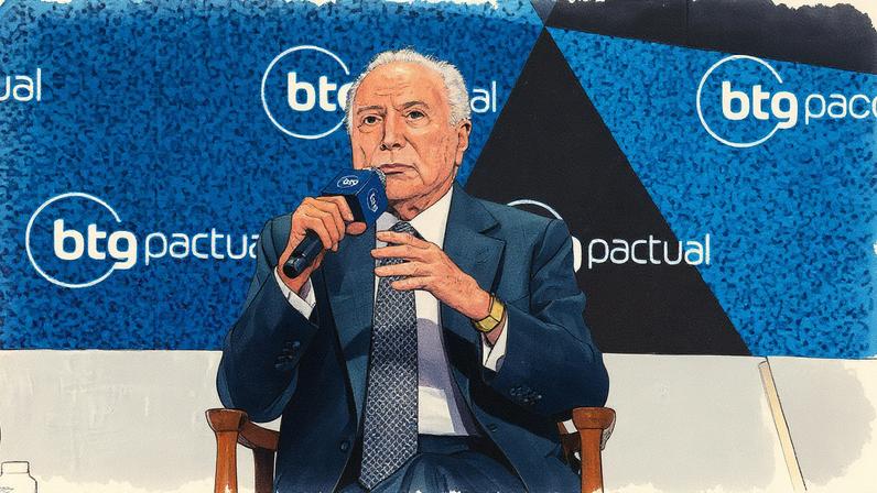 Michel Temer, ex-presidente, durante o evento Macro Day (Foto: Reprodução)