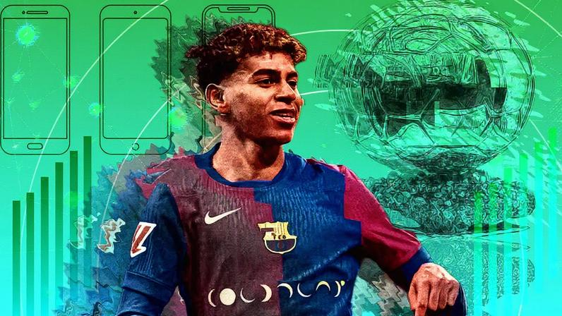 Lamine Yamal, jogador do Barcelona e candidato à Bola de Ouro, é uma figura proeminente no mundo digital (Foto: Reprodução)