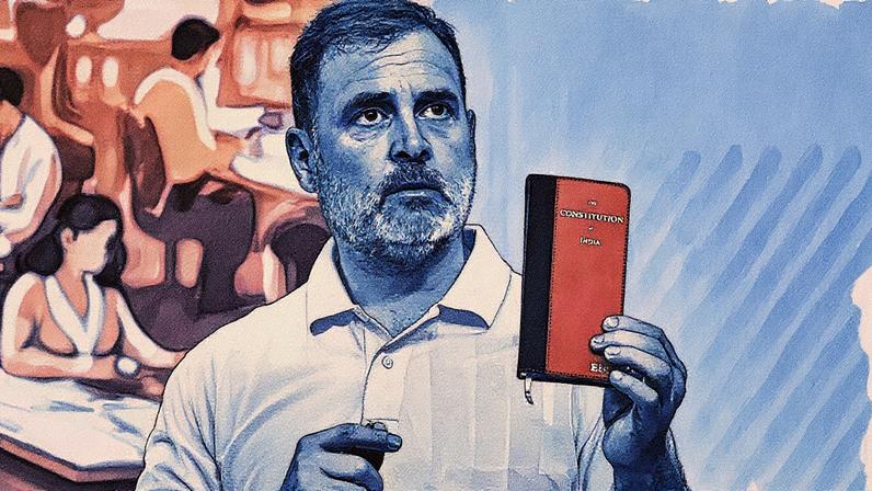 Líder da oposição faz alegações em coletiva de imprensa em Delhi (Foto: Reprodução)