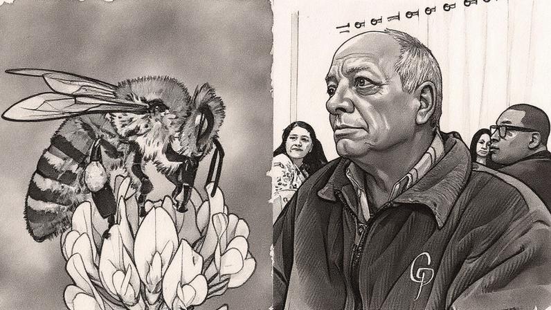 Montagem de uma abelha com a imagem de Francisco Raimundo de Oliveira (Foto: Reprodução)