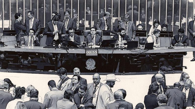 Câmara dos Deputados durante a votação da PEC da Blindagem (Foto: Reprodução)