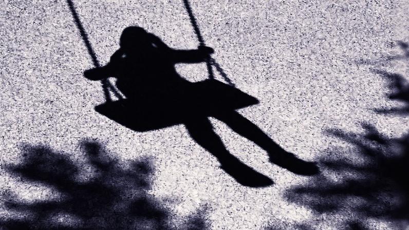 Sombras desfocadas de uma menina em um balanço e um galho de árvore (Foto: Reprodução)