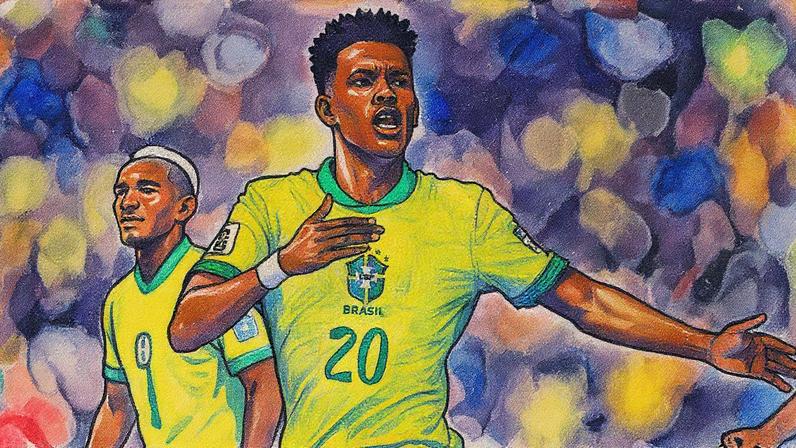 Estêvão marcou o primeiro gol do Brasil na vitória por 3 a 0 contra o Chile (Foto: Reprodução)