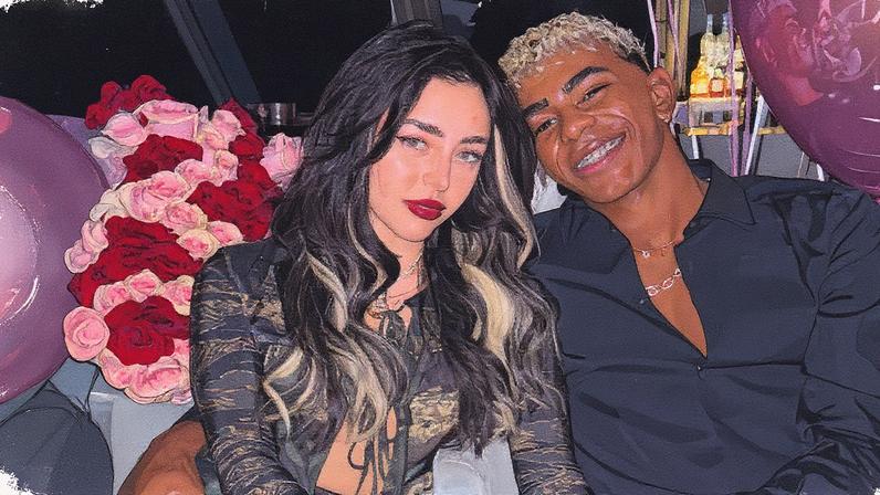 Jogador de futebol Lamine Yamal e a cantora argentina Nicki Nicole posam juntos (Foto: Reprodução)