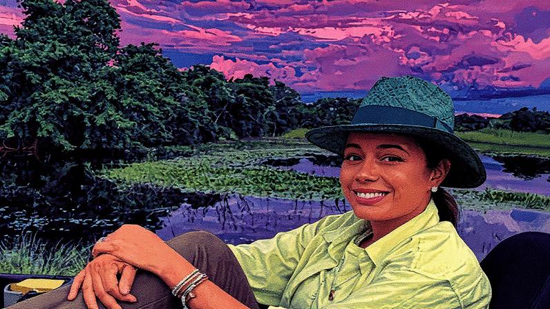 Daniela Filomeno em experiência no Caiman, Pantanal, no Mato Grosso do Sul (Foto: Reprodução)