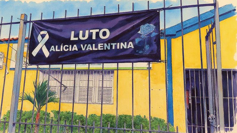 Escola presta homenagem à menina Alícia Valentina, que foi espancada por colegas aos 11 anos (Foto: Reprodução)