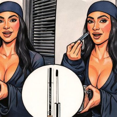 Kim Kardashian destaca batom de 14 reais em seu TikTok