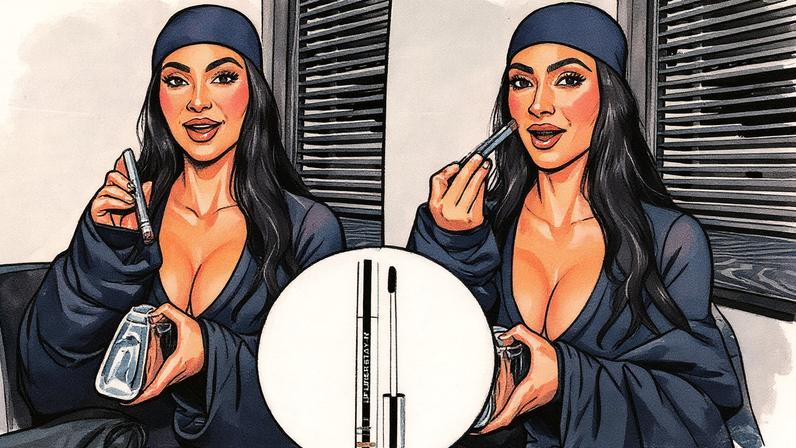 Kim Kardashian's essentials include a viral lip stain. TikTok/Vogue
