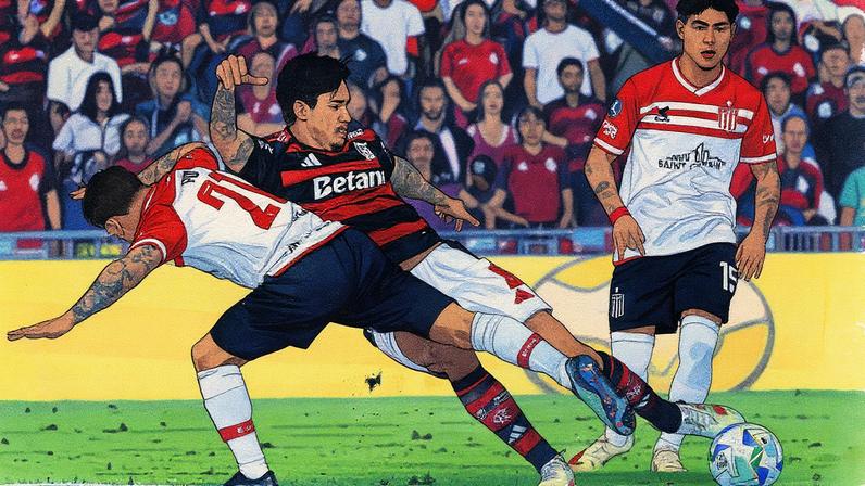 Pedro marcou o gol mais rápido da história do Flamengo na Libertadores (Foto: Reprodução)