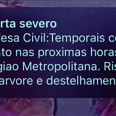 Defesa Civil emite alerta severo para riscos climáticos na região