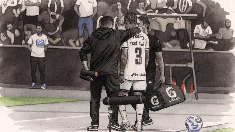 Tchê Tchê apresenta nova lesão (Foto: Reprodução)