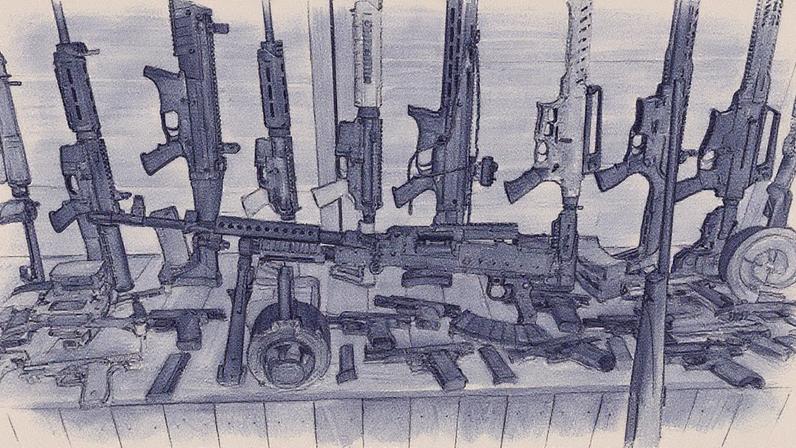 Armas apreendidas em operação conjunta da Polícia Civil e do Ministério Público do Rio (Foto: Reprodução)