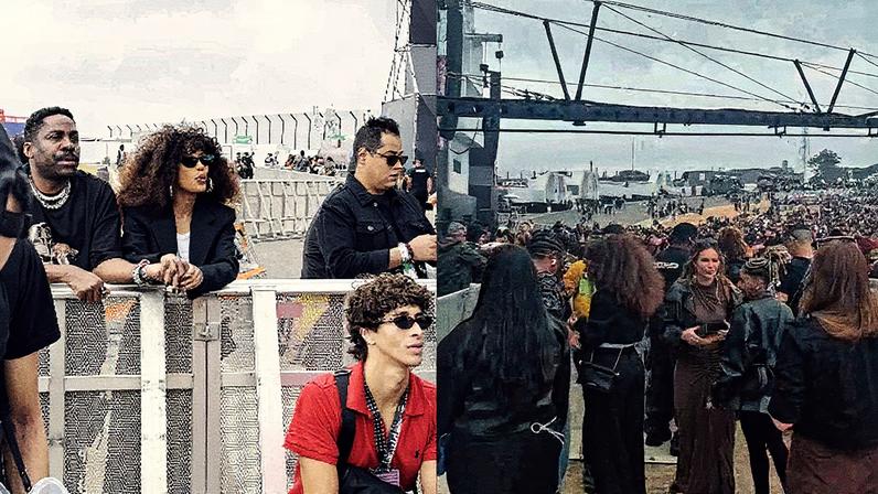 Taís Araujo, Lázara Ramos e Jopa.pê posam juntos no último dia de The Town (Foto: Reprodução)