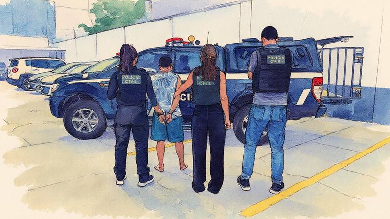 Prisão preventiva foi cumprida em oficina mecânica no distrito de Icoaraci (Foto: Reprodução)