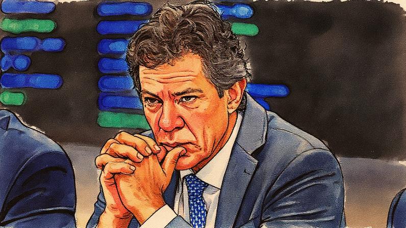 Ministro da Fazenda, Fernando Haddad, durante audiência pública na Comissão de Agricultura, Pecuária, Abastecimento e Desenvolvimento Rural da Câmara em Brasília (Foto: Reprodução)