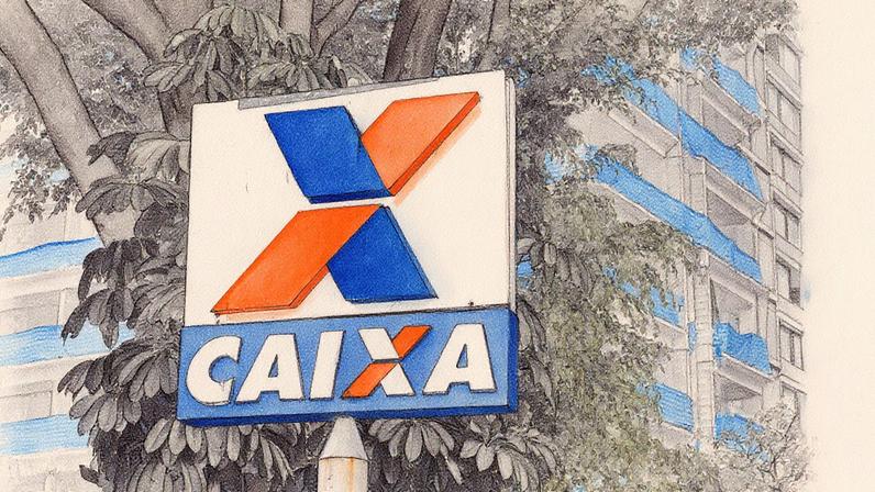 Logotipo da Caixa Econômica Federal em frente à agência na Rua Turiassu, bairro de Perdizes, zona oeste de São Paulo (Foto: Reprodução)