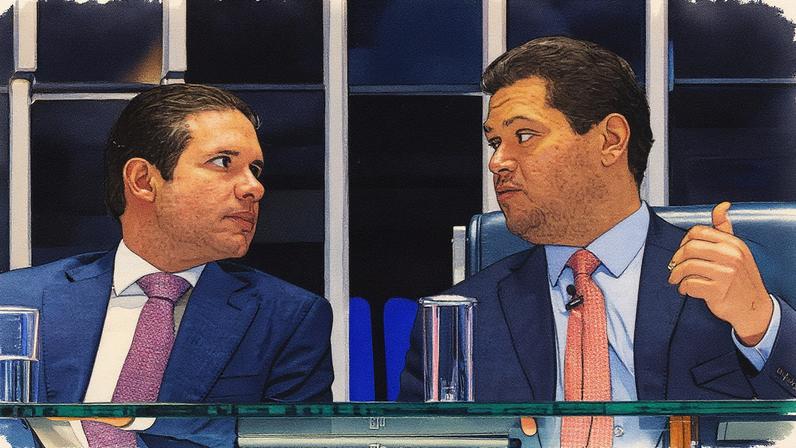 Hugo Motta e Davi Alcolumbre no Senado Federal (Foto: Reprodução)