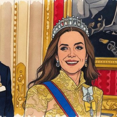 Kate Middleton exibe tiara herdada de Diana em jantar de Estado em Windsor