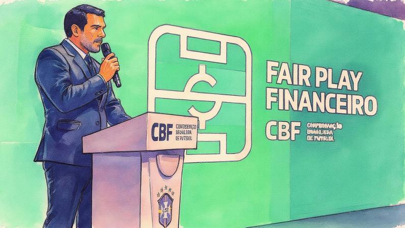 Presidente da CBF, Samir Xaud, fala em reunião sobre fair play financeiro (Foto: Reprodução)