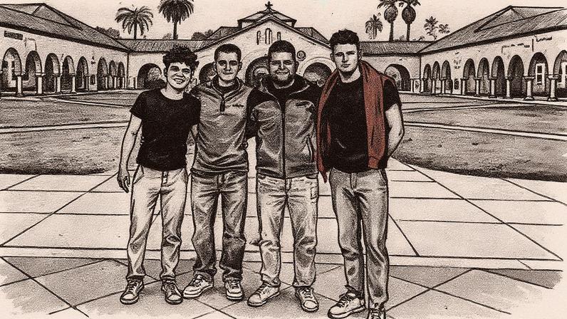 Quatro homens, Robson Amorim, Felipe Tiozo, Felipe Silva e Luan Cavallaro, discutem sobre imersão no Brasil para pessoas que não podem fazer intercâmbio (Foto: Reprodução)