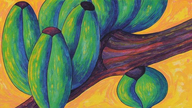 Obra 'Bananas', parte da mostra de Antonio Henrique Amaral na galeria Casa Triângulo (Foto: Reprodução)