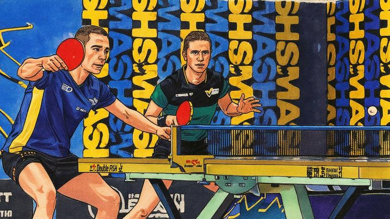 Bruna Takahashi e Hugo Calderano em ação nas duplas mistas (Foto: WTT/Divulgação)