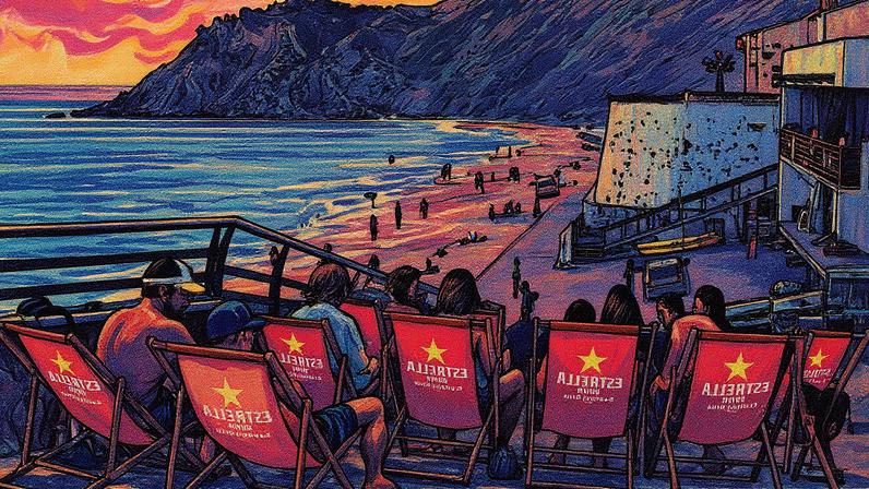 Pôr do sol na praia de Burgau, no Algarve, Portugal (Foto: Reprodução)