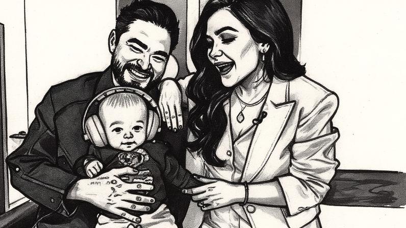 Yudi Tamashiro posando com a mulher e o filho (Foto: Reprodução)