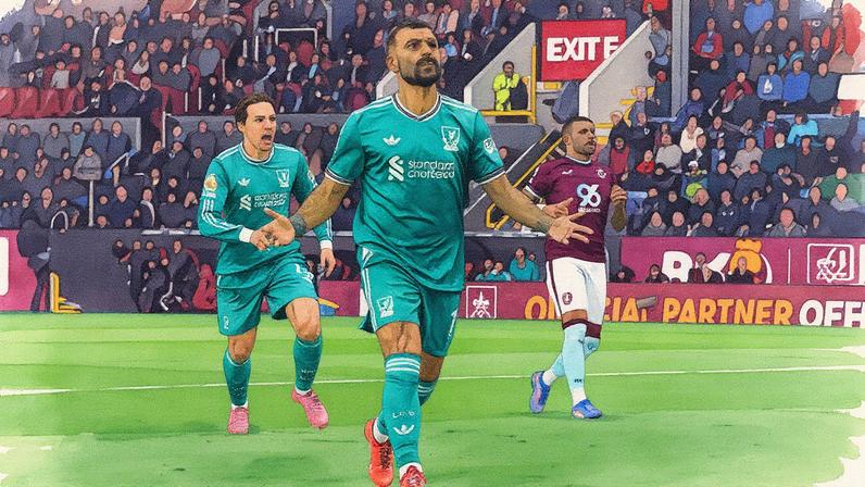Salah marca nos acréscimos e garante a vitória do Liverpool sobre o Burnley (Foto: Reprodução)