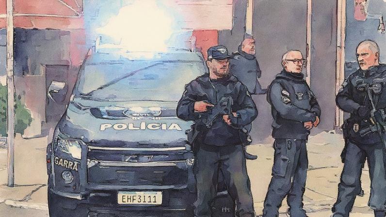 Delegados sofrem tentativa de assalto perto do Demacro, em Pinheiros (Foto: Reprodução)