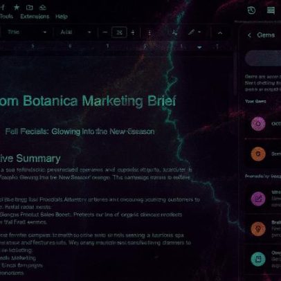 Google lança chatbots personalizáveis do Gemini em Docs, Sheets e Gmail