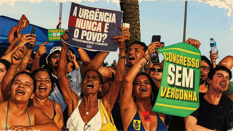 Manifestantes protestam contra a PEC da Blindagem no Rio de Janeiro (Foto: Reprodução)