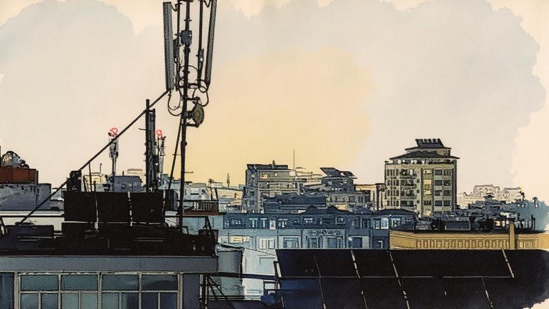 A telecommunications antenna on the roof of a house in Kabul. A government official said the blackout would last ‘until further notice’. Photograph: Wakil Kohsar/AFP/Getty Images