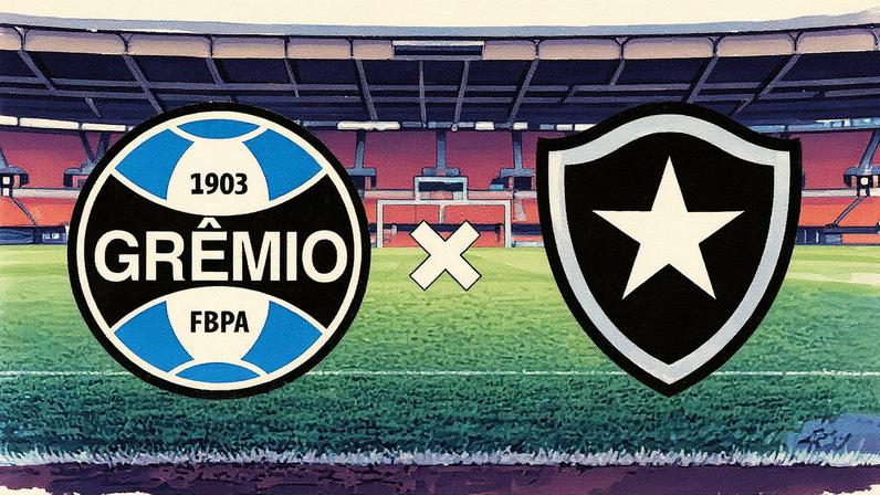 Grêmio enfrenta o Botafogo em partida de futebol (Foto: Reprodução)