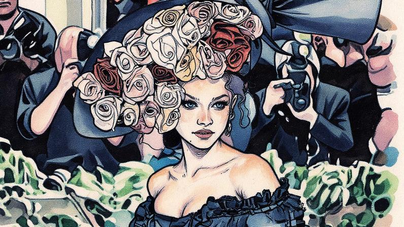 Zendaya no Met Gala 2024 com um vestido elaborado e acessórios distintos (Foto: Reprodução)