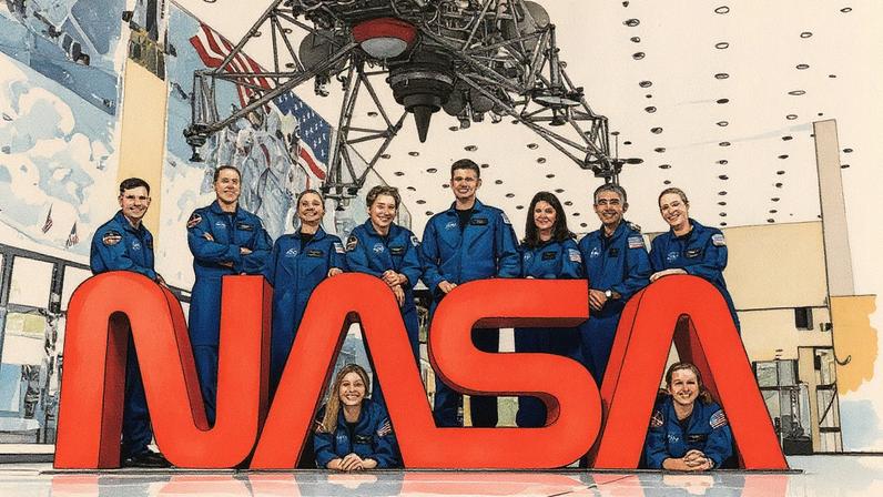 Dez astronautas selecionados pela NASA posam no Centro Espacial Johnson, onde passarão por treinamento (Foto: Reprodução)