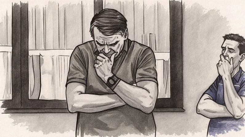 Ex-presidente Jair Bolsonaro na garagem de sua casa em Brasília, onde está em prisão domiciliar (Foto: Reprodução)