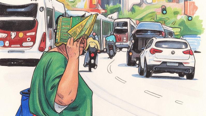 Mulher se protege do sol em um espaço público na zona oeste de São Paulo; previsão de calor é de 29°C (Foto: Reprodução)