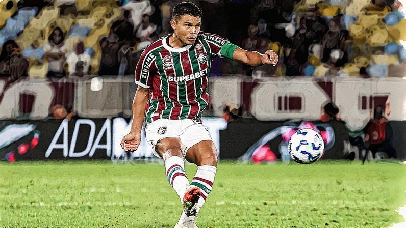 Thiago Silva em campo durante partida de futebol (Foto: Reprodução)