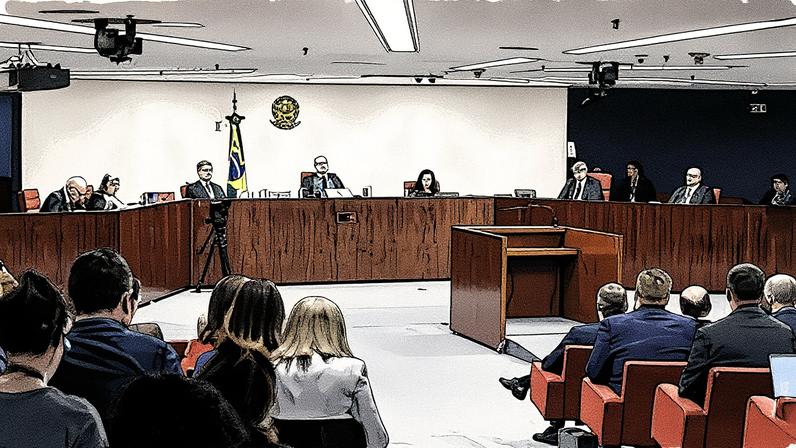 Ministro Fux lê seu voto durante o julgamento de Bolsonaro na Primeira Turma do STF (Foto: Reprodução)