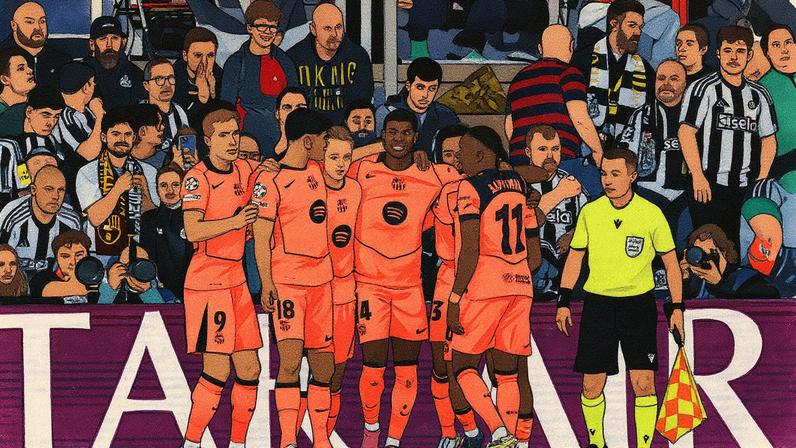 Barcelona vence o Newcastle na estreia da Liga dos Campeões (Foto: Reprodução)